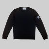 Schwarzes SNØVIT Sweatshirt Midnight Cøre, Vorderansicht, gerippter Rundhalsausschnitt.