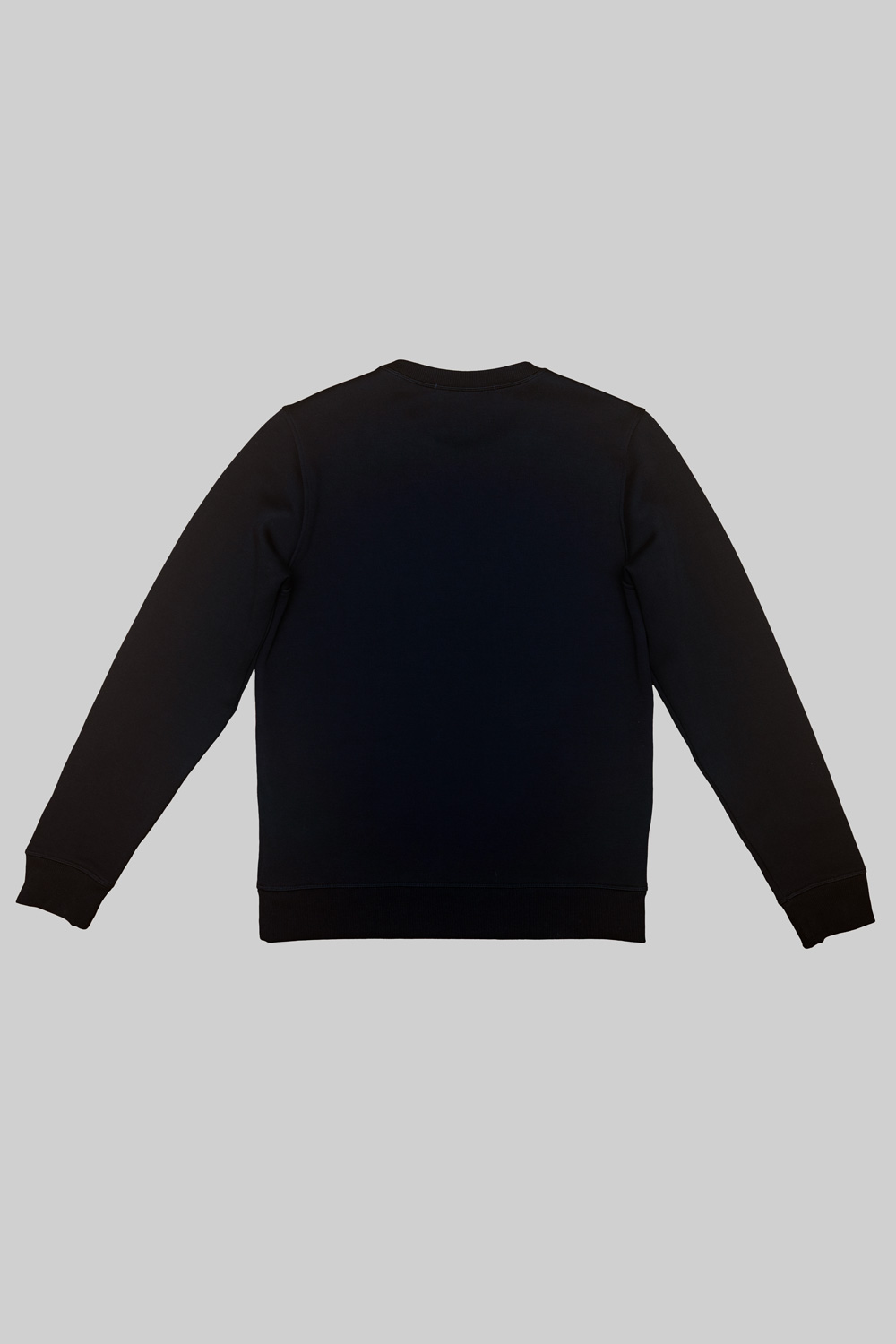 Schwarzes SNØVIT Sweatshirt Midnight Cøre, Rückansicht, gerippter Rundhalsausschnitt.