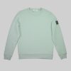 Hellgraues SNØVIT Sweatshirt Arctic La Goone, Vorderansicht, gerippter Rundhalsausschnitt.