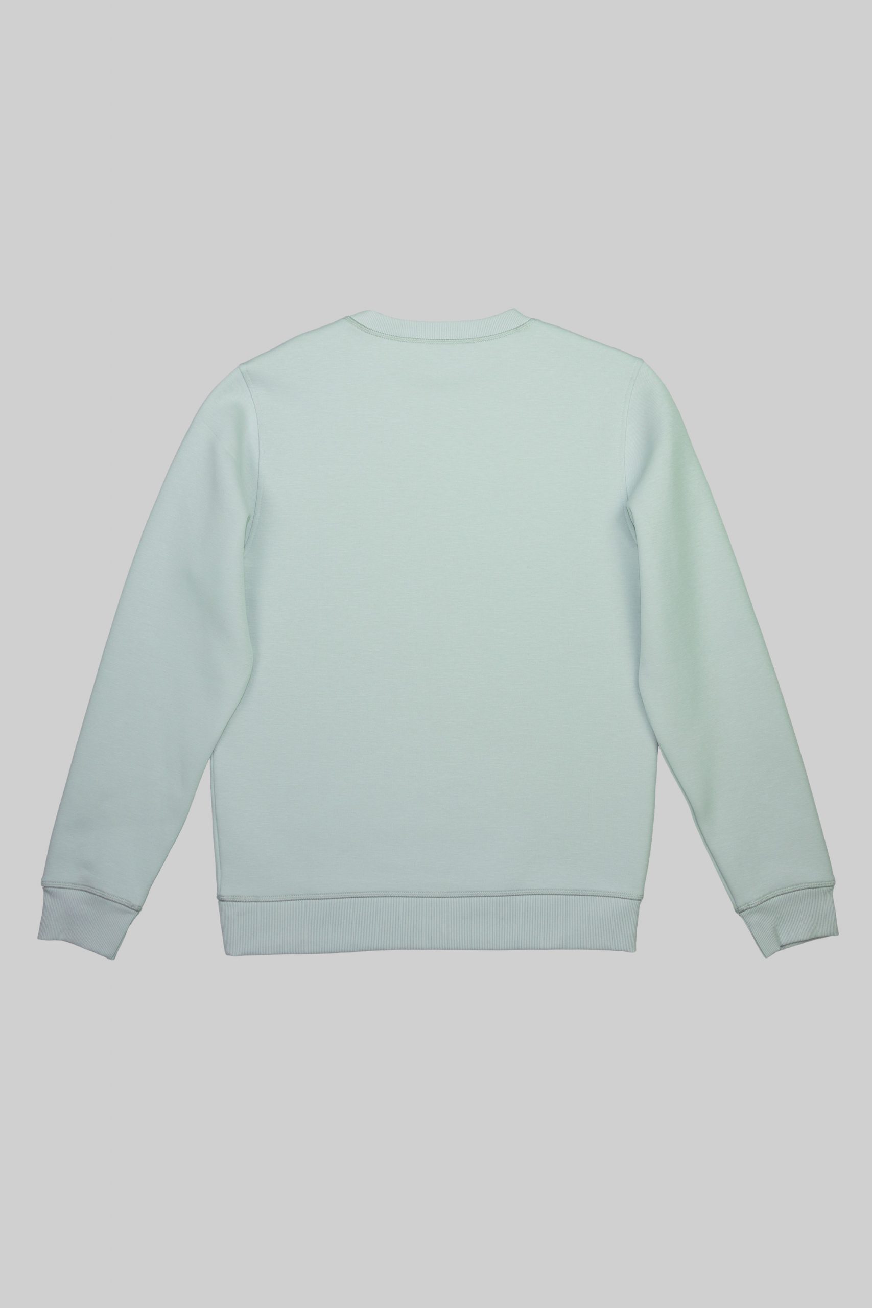 Rückansicht des hellgrauen SNØVIT Sweatshirts Arctic La Goone mit klassischem Schnitt.