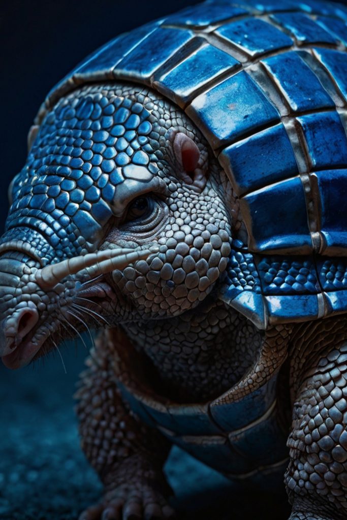 Nahaufnahme eines Gürteltiers (Armadillo), das als Inspiration für die Technologie der DEFENX PRO Vanta Schutzweste dient.